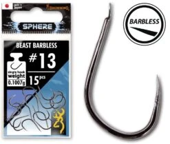 Browning Sphere Beast Barbless Hook With Spade 10 (15 Stuks)