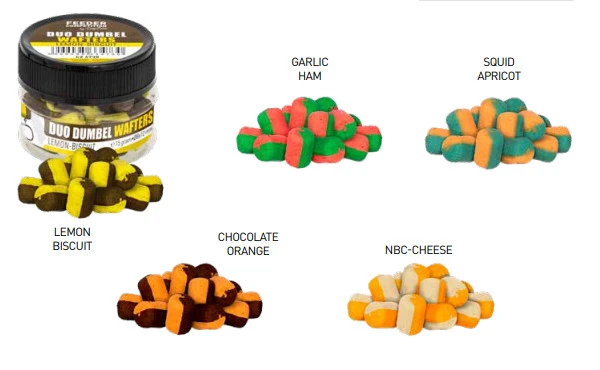 Carp Zoom Duo Dumbel Wafters 8x12mm 15g Lemon-biscuit 3 Carp Zoom Duo Dumbel Wafters 8x12mm 15g Lemon-biscuit