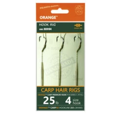 Life Orange Carp Hair Rigs, (25lb, Hook #4, Series 1), 3pcs -Hengelsport Winkel 762a32c2da7991bd