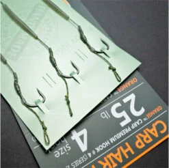 Life Orange Carp Hair Rigs, (25lb, Hook #4, Series 1), 3pcs -Hengelsport Winkel b49046d6cde1864e
