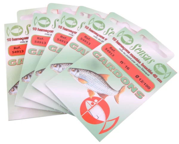 5 X Sensas 10 Hooks To Nylon Gardon 18 0,10mm 5 5 X Sensas 10 Hooks To Nylon Gardon 18 0,10mm - Afbeelding 3