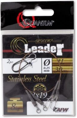 Quantum Q-Leader Stainless Steel Camo Steel 30cm 5kg (2stuks) 8 Quantum Q-Leader Stainless Steel Camo Steel 30cm 5kg (2stuks) -Hengelsport Winkel e4652d7410e46860
